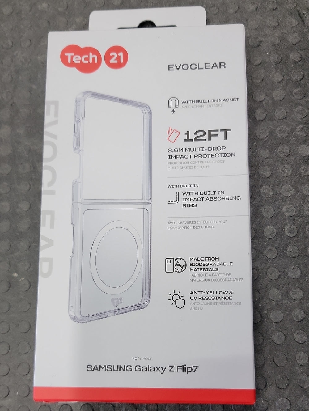 tech21 EvoClear Clear Case for Samsung Galaxy Z Flip7 - Transparent